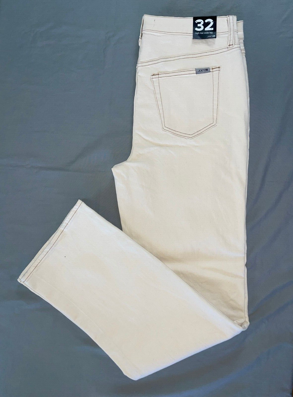 Joe's High Rise Wide-Leg Stretch Denim Jeans. Ivory, Women's Size 32. NWT!